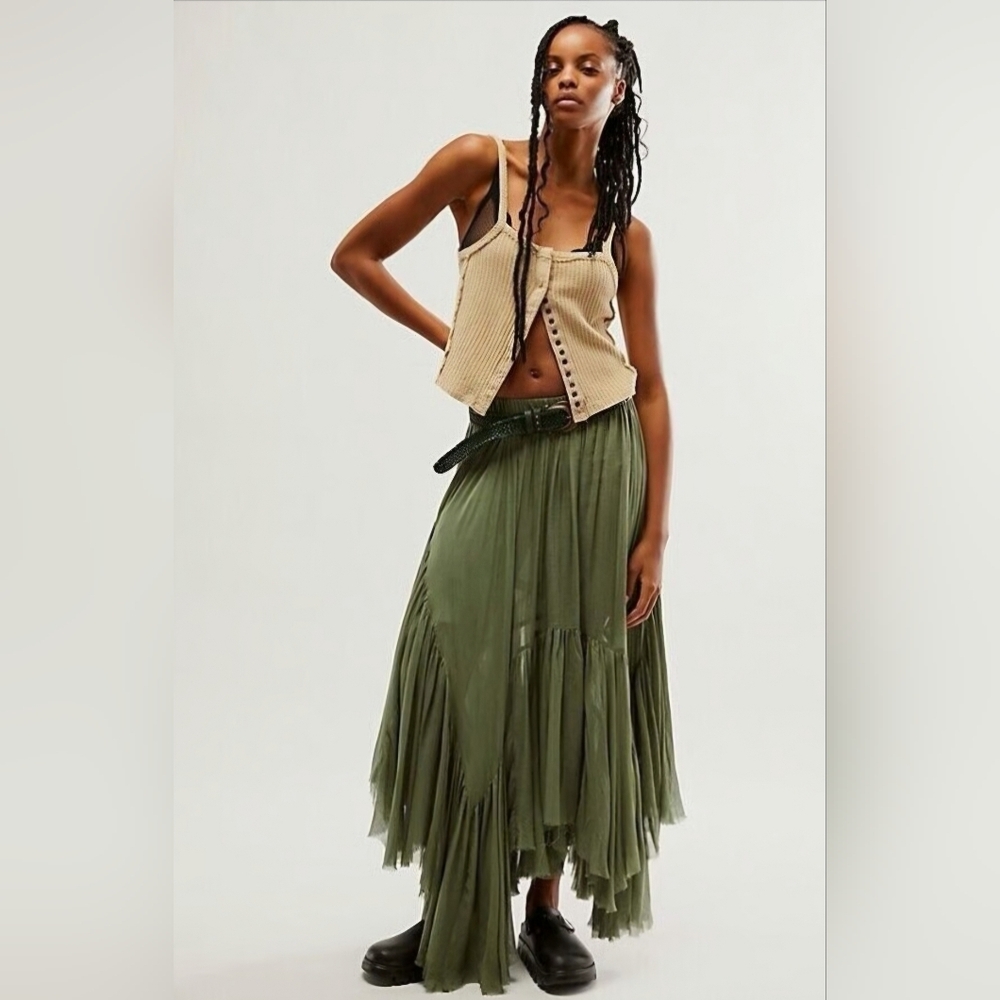 Free People Clover Skirt in Green size XS with Flaws